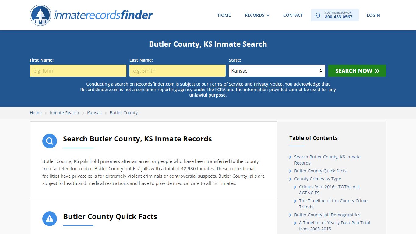 Butler County, KS Inmate Lookup & Jail Records Online