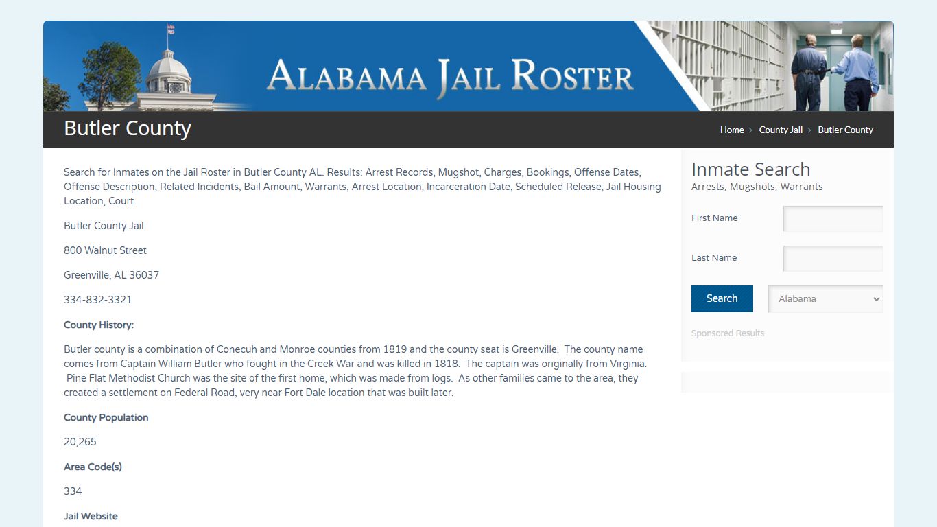 Butler County | Alabama Jail Inmate Search